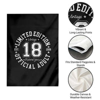 Funny 18th Birthday Garden Flag Est 2008 Limited Edition Official Adult