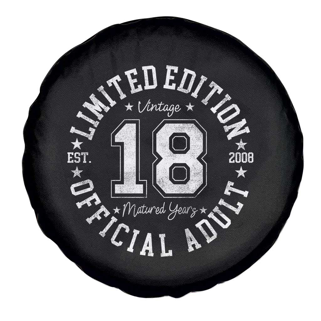 Funny 18th Birthday Spare Tire Cover Est 2008 Limited Edition Official Adult