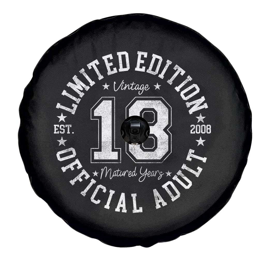 Funny 18th Birthday Spare Tire Cover Est 2008 Limited Edition Official Adult
