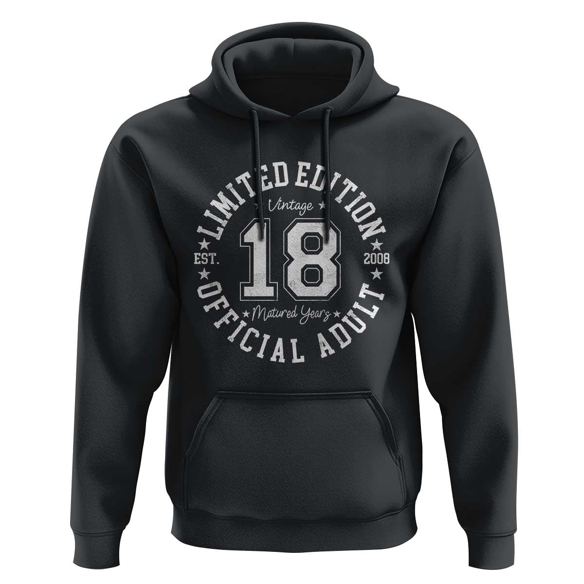 Funny 18th Birthday Hoodie Est 2008 Limited Edition Official Adult