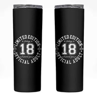 Funny 18th Birthday Skinny Tumbler Est 2008 Limited Edition Official Adult