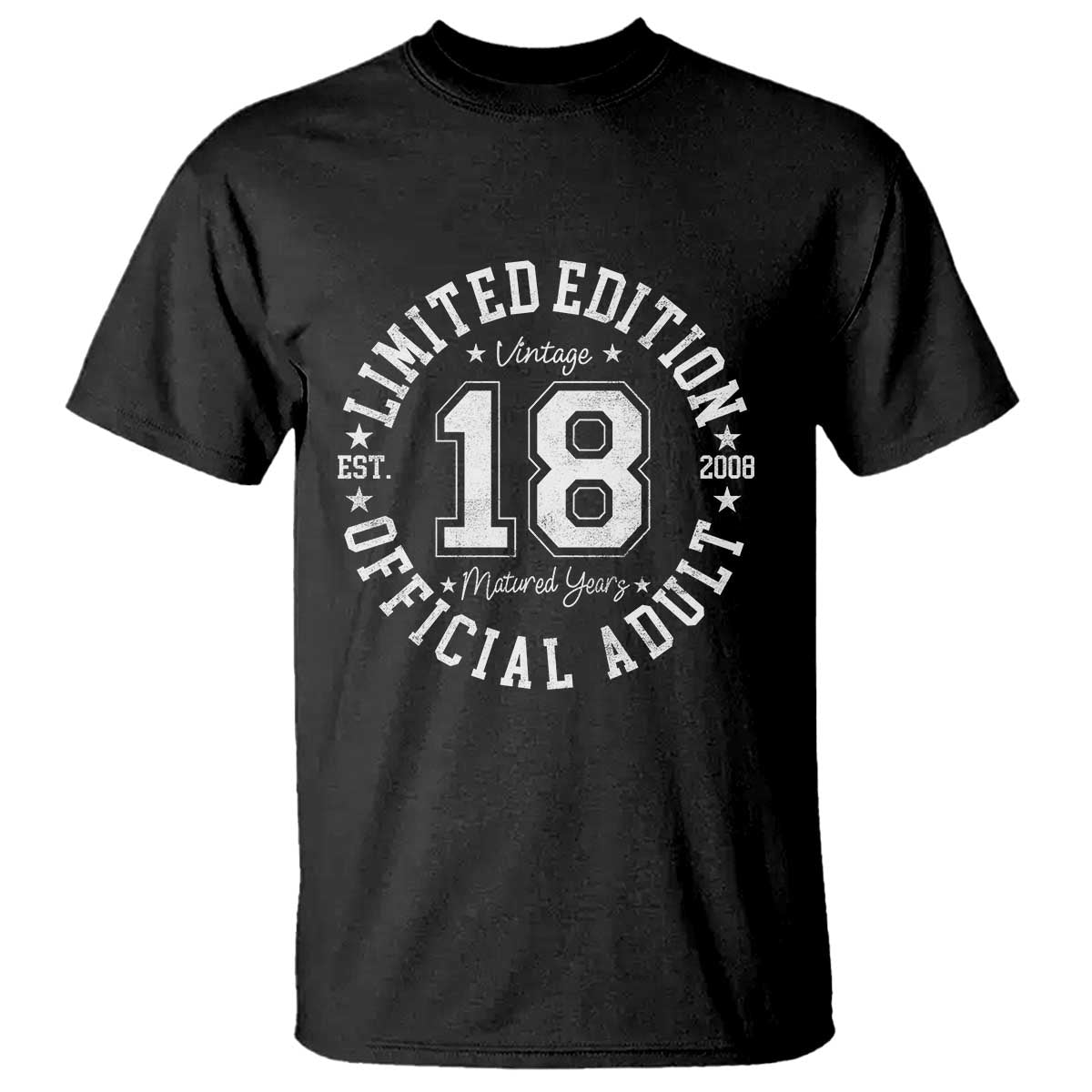 Funny 18th Birthday T Shirt Est 2008 Limited Edition Official Adult