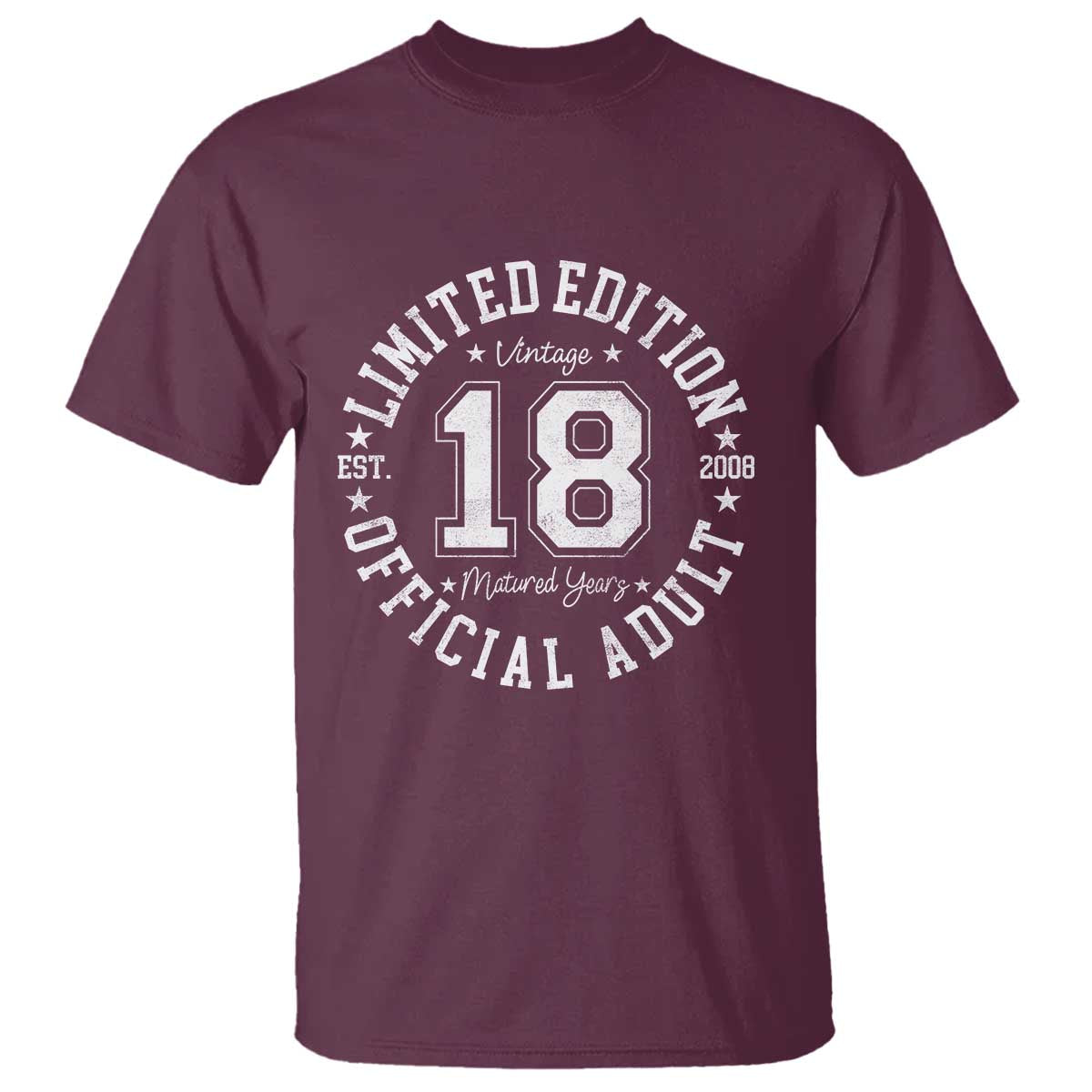 Funny 18th Birthday T Shirt Est 2008 Limited Edition Official Adult