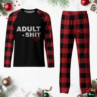 Funny Adultish 18th Birthday Plaid Pajama Set Adult Shit 18 Years Old Joke