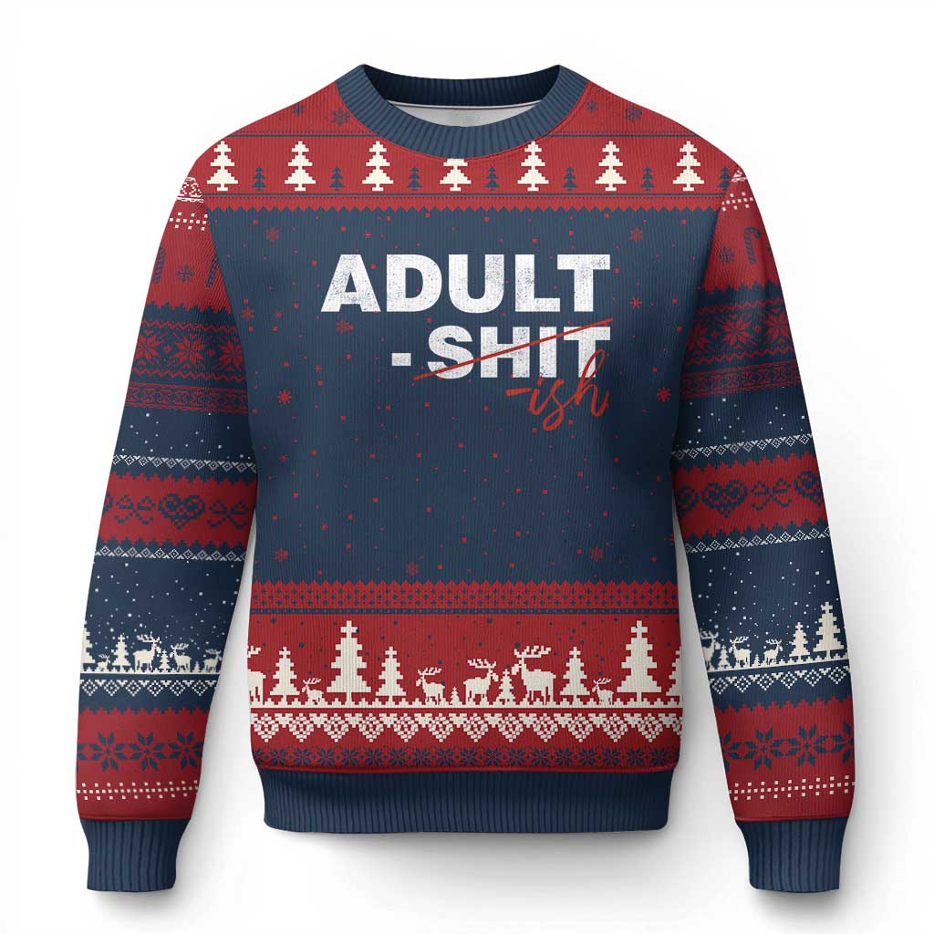 Funny Adultish 18th Birthday Ugly Christmas Sweater Adult Shit 18 Years Old Joke