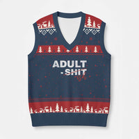 Funny Adultish 18th Birthday V-Neck Knit Sweater Vest Adult Shit 18 Years Old Joke