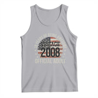 Funny 18th Birthday Tank Top 18 Years Of Being Awesome Vintage 2008 Official Adult American Flag