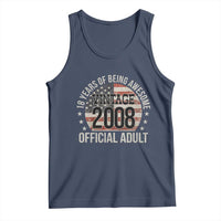 Funny 18th Birthday Tank Top 18 Years Of Being Awesome Vintage 2008 Official Adult American Flag