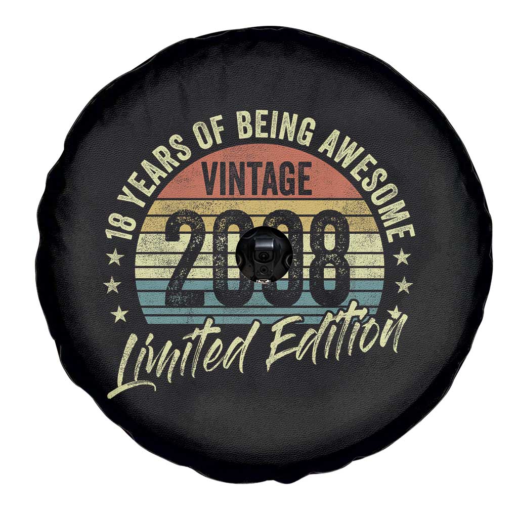 Funny 18th Birthday Spare Tire Cover 18 Years Old Gifts Vintage 2008 Limited Edition