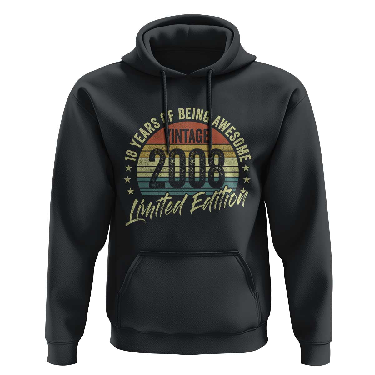 Funny 18th Birthday Hoodie 18 Years Old Gifts Vintage 2008 Limited Edition