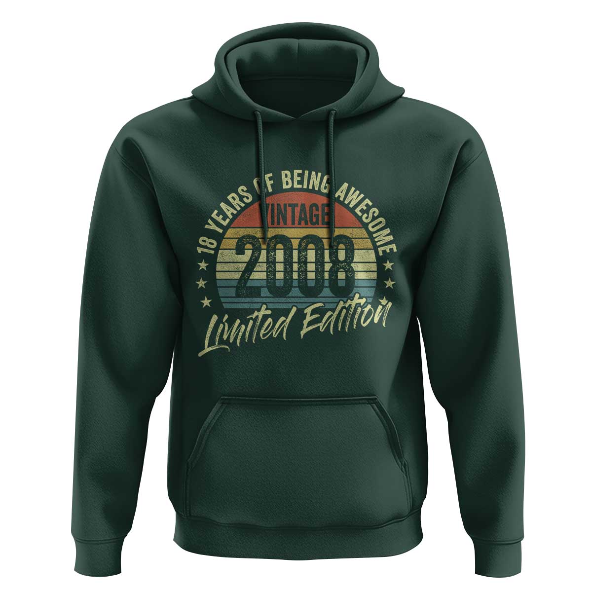Funny 18th Birthday Hoodie 18 Years Old Gifts Vintage 2008 Limited Edition