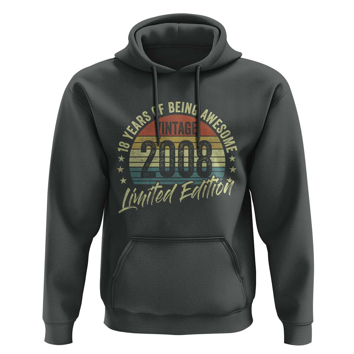 Funny 18th Birthday Hoodie 18 Years Old Gifts Vintage 2008 Limited Edition