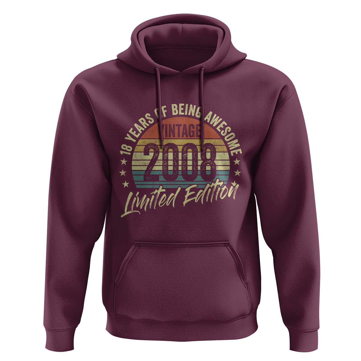 Funny 18th Birthday Hoodie 18 Years Old Gifts Vintage 2008 Limited Edition