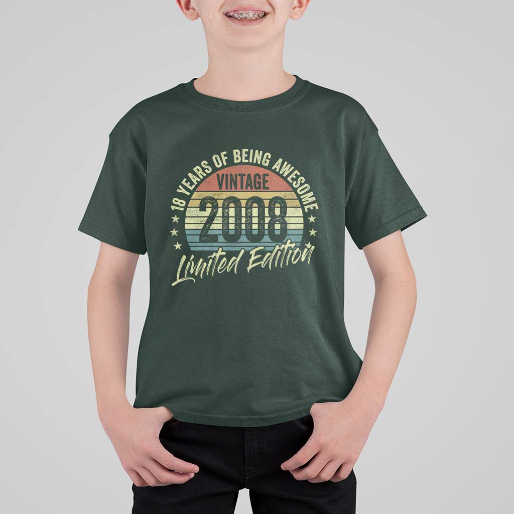 Funny 18th Birthday T Shirt For Kid 18 Years Old Gifts Vintage 2008 Limited Edition