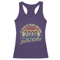 Funny 18th Birthday Racerback Tank Top 18 Years Old Gifts Vintage 2008 Limited Edition