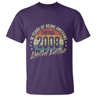 Funny 18th Birthday T Shirt 18 Years Old Gifts Vintage 2008 Limited Edition
