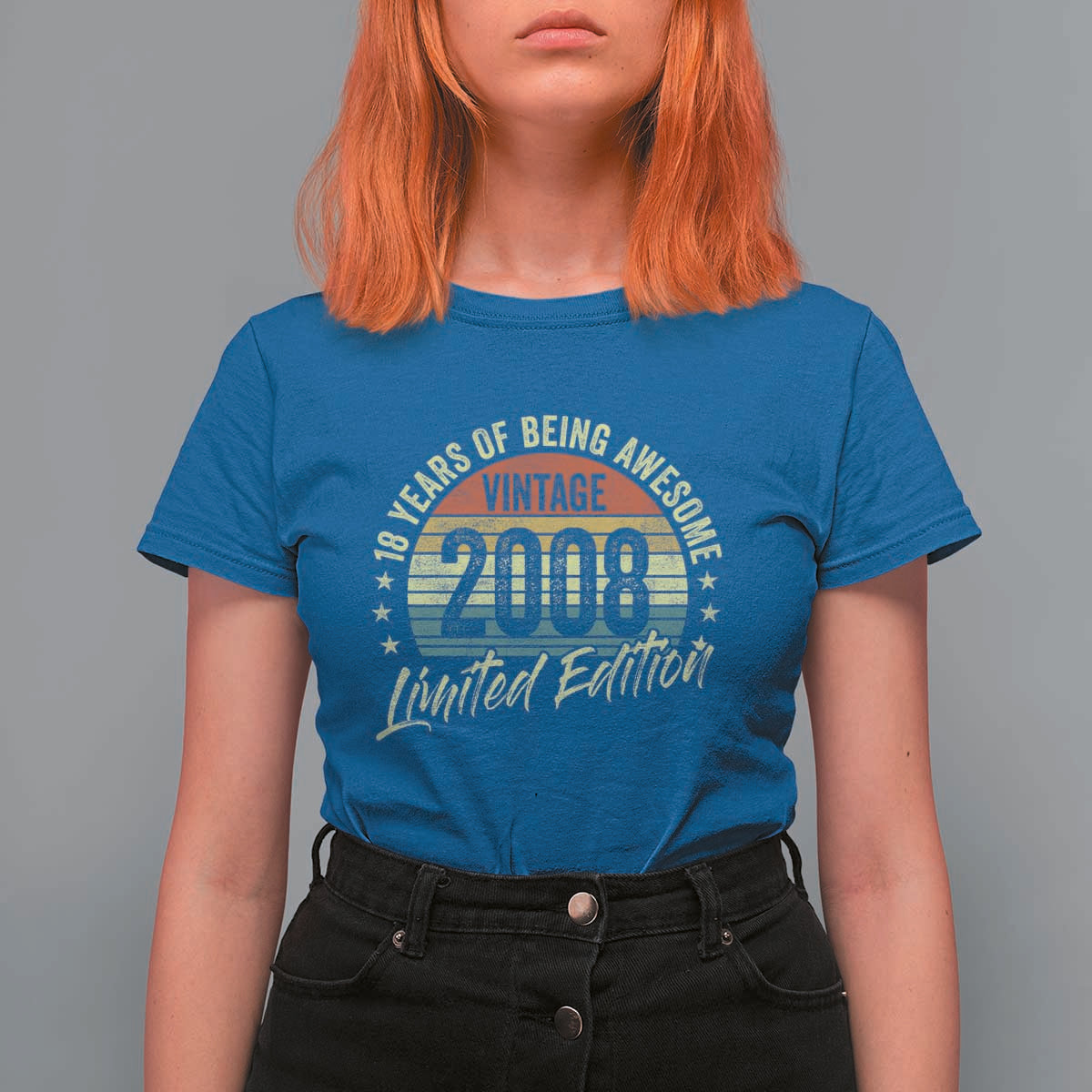 Funny 18th Birthday T Shirt For Women 18 Years Old Gifts Vintage 2008 Limited Edition