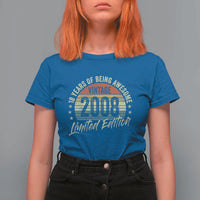 Funny 18th Birthday T Shirt For Women 18 Years Old Gifts Vintage 2008 Limited Edition