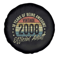 Funny 18th Birthday Spare Tire Cover 18 Years Old Gifts Vintage 2008 Official Adult