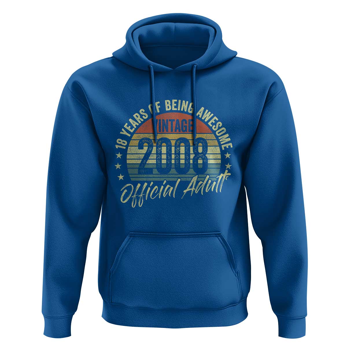 Funny 18th Birthday Hoodie 18 Years Old Gifts Vintage 2008 Official Adult