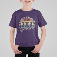 Funny 18th Birthday T Shirt For Kid 18 Years Old Gifts Vintage 2008 Official Adult