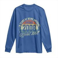 Funny 18th Birthday Long Sleeve Shirt 18 Years Old Gifts Vintage 2008 Official Adult