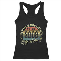 Funny 18th Birthday Racerback Tank Top 18 Years Old Gifts Vintage 2008 Official Adult