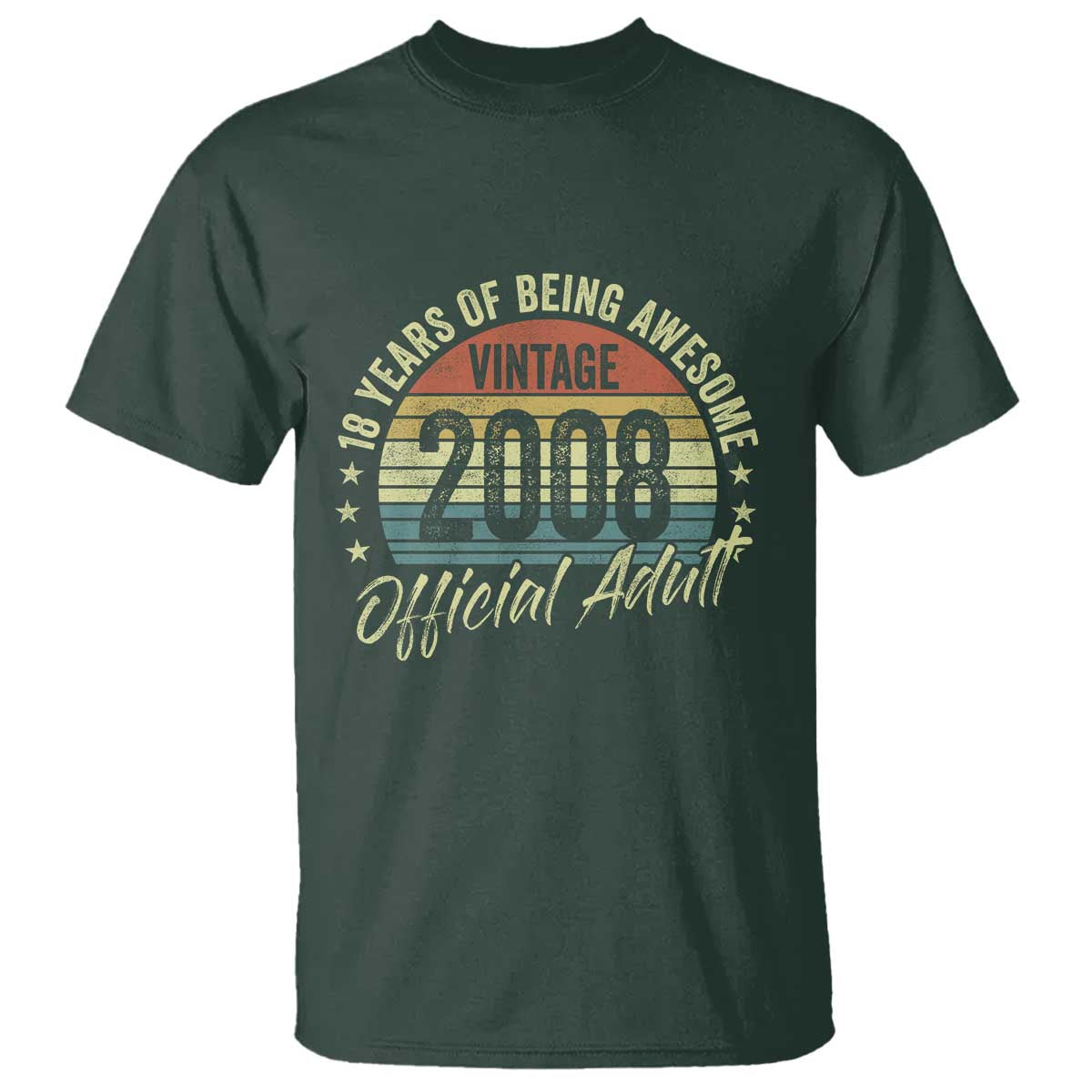Funny 18th Birthday T Shirt 18 Years Old Gifts Vintage 2008 Official Adult