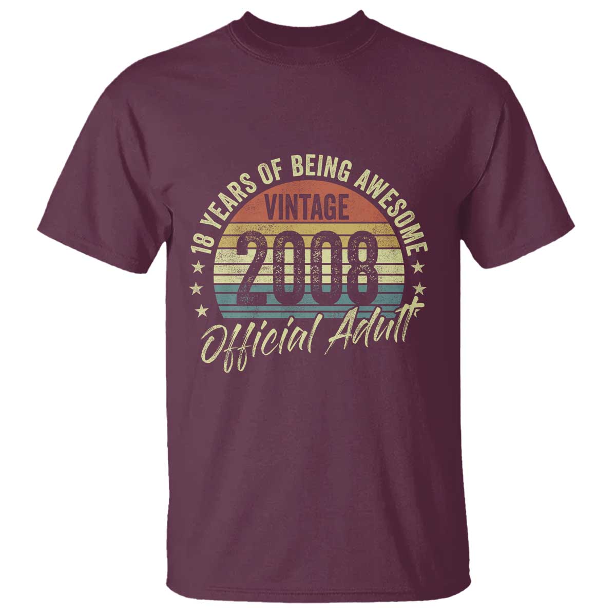 Funny 18th Birthday T Shirt 18 Years Old Gifts Vintage 2008 Official Adult