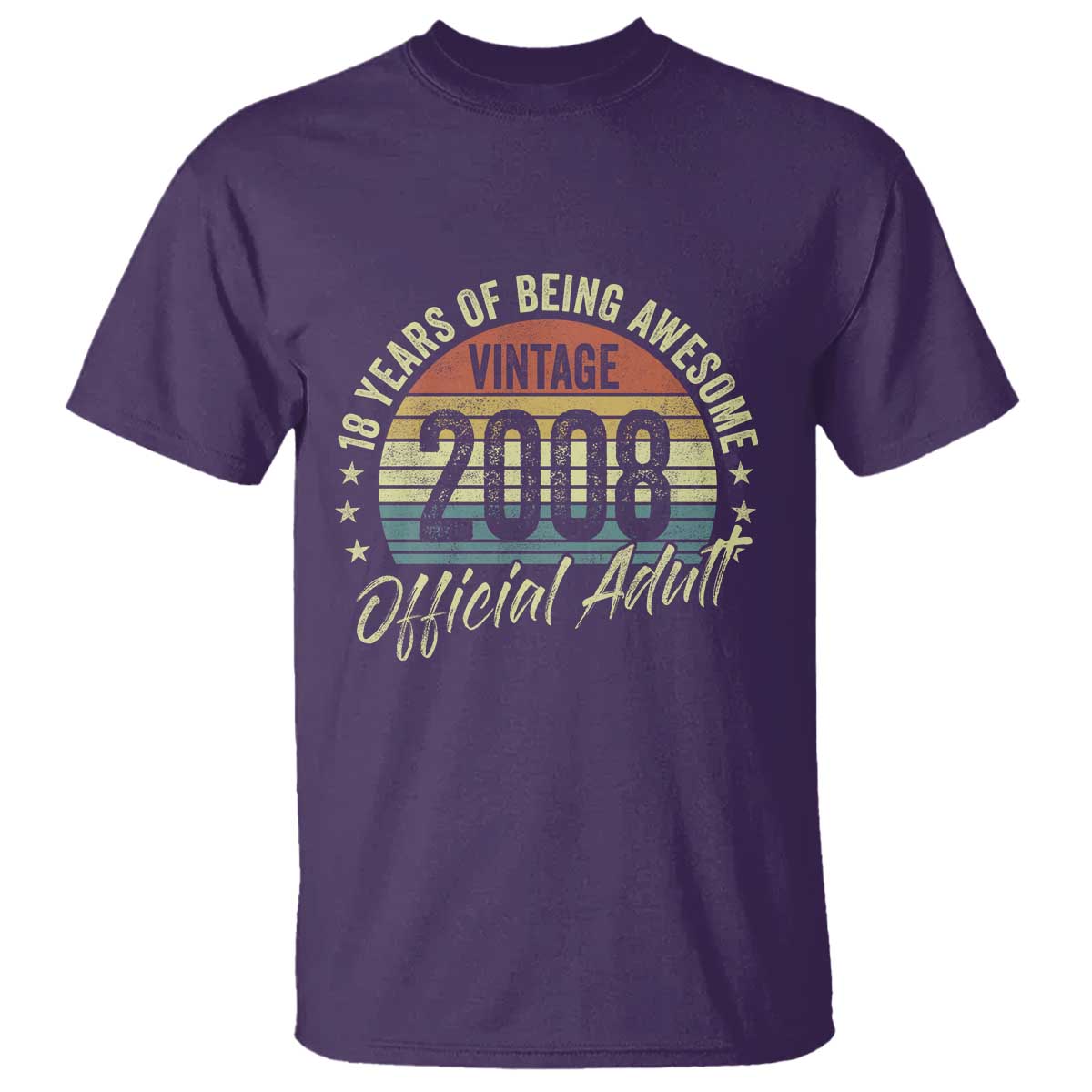 Funny 18th Birthday T Shirt 18 Years Old Gifts Vintage 2008 Official Adult