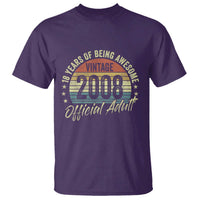 Funny 18th Birthday T Shirt 18 Years Old Gifts Vintage 2008 Official Adult