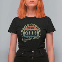 Funny 18th Birthday T Shirt For Women 18 Years Old Gifts Vintage 2008 Official Adult