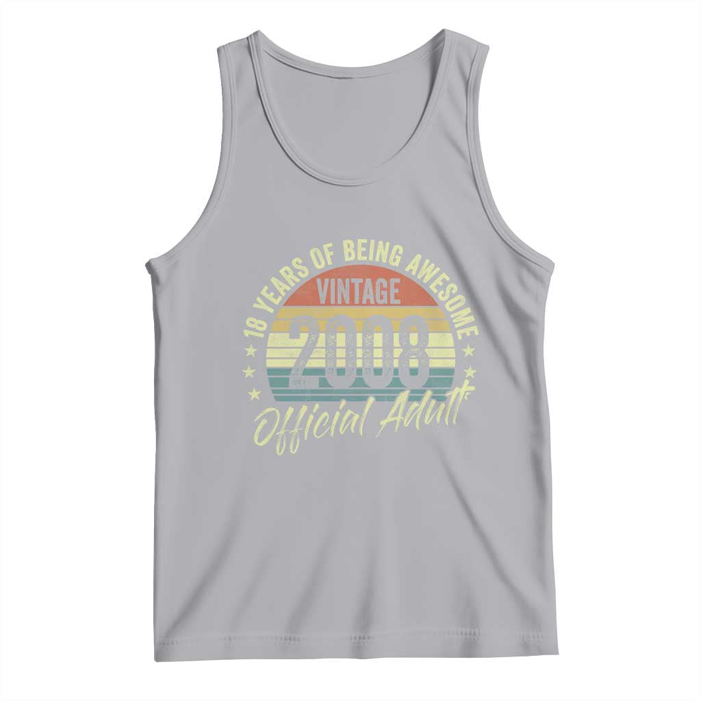 Funny 18th Birthday Tank Top 18 Years Old Gifts Vintage 2008 Official Adult