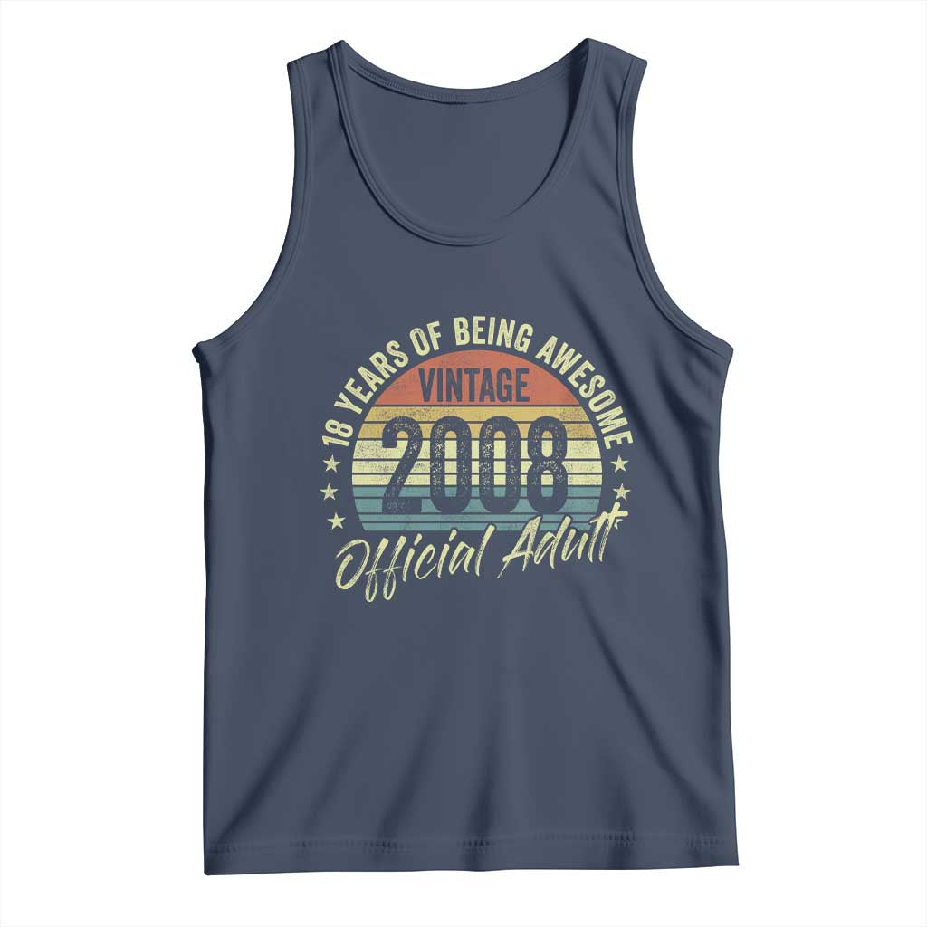 Funny 18th Birthday Tank Top 18 Years Old Gifts Vintage 2008 Official Adult