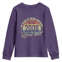 Funny 18th Birthday Youth Sweatshirt 18 Years Old Gifts Vintage 2008 Official Adult