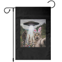 Funny Cat Selfie with Easter Bunny Bigfoot UFO Garden Flag