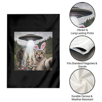Funny Cat Selfie with Easter Bunny Bigfoot UFO Garden Flag