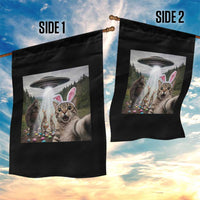 Funny Cat Selfie with Easter Bunny Bigfoot UFO Garden Flag