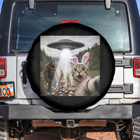 Funny Cat Selfie with Easter Bunny Bigfoot UFO Spare Tire Cover