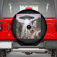 Funny Cat Selfie with Easter Bunny Bigfoot UFO Spare Tire Cover