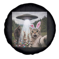 Funny Cat Selfie with Easter Bunny Bigfoot UFO Spare Tire Cover
