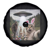 Funny Cat Selfie with Easter Bunny Bigfoot UFO Spare Tire Cover