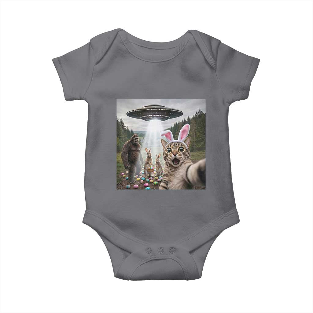 Funny Cat Selfie with Easter Bunny Bigfoot UFO Baby Onesie