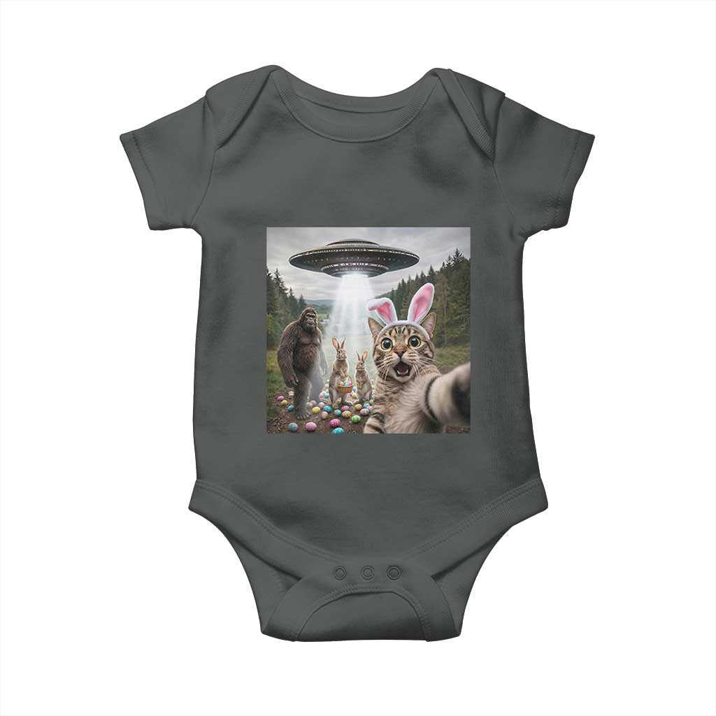 Funny Cat Selfie with Easter Bunny Bigfoot UFO Baby Onesie