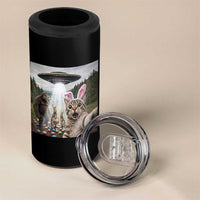 Funny Cat Selfie with Easter Bunny Bigfoot UFO 4 in 1 Can Cooler Tumbler