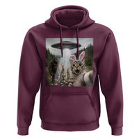 Funny Cat Selfie with Easter Bunny Bigfoot UFO Hoodie