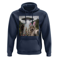 Funny Cat Selfie with Easter Bunny Bigfoot UFO Hoodie