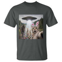 Funny Cat Selfie with Easter Bunny Bigfoot UFO T Shirt