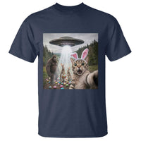 Funny Cat Selfie with Easter Bunny Bigfoot UFO T Shirt