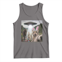 Funny Cat Selfie with Easter Bunny Bigfoot UFO Tank Top